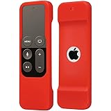 OEAGO Protective Case for Apple TV 4K (5th Gen) Remote - Flexible Silicone Cover Lightweight Gel Rubber Case for Apple TV 4K 5th Generation / Apple TV 4th Generation Siri Remote Controller - Red