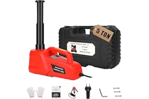 ROGTZ Electric Hydraulic Car Jack Kit 5 Ton 12V Ultra-Portable Auto Car Lift with 17.7 Inch Range for SUV Sedan Truck Repair Floor Jack for Tire Change Lightweight for Easy Storage