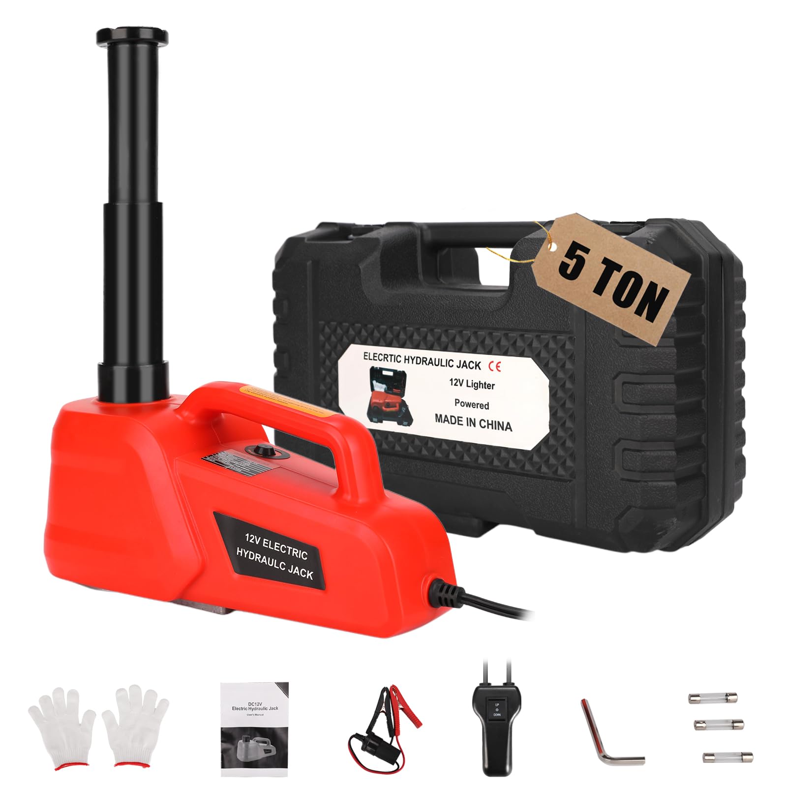 Photo 1 of ROGTZ Electric Hydraulic Car Jack Kit 5 Ton 12V Ultra-Portable Auto Car Lift with 17.7 Inch Range for SUV Sedan Truck Repair Floor Jack for Tire Change Lightweight for Easy Storage
