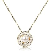 atzeste Dainty Gold Necklace for Women, Shiny 14K Gold Plated Pendant Necklaces, Cubic Zirconia Trendy Chain Choker Necklaces Birthday Gifts Necklace for Women