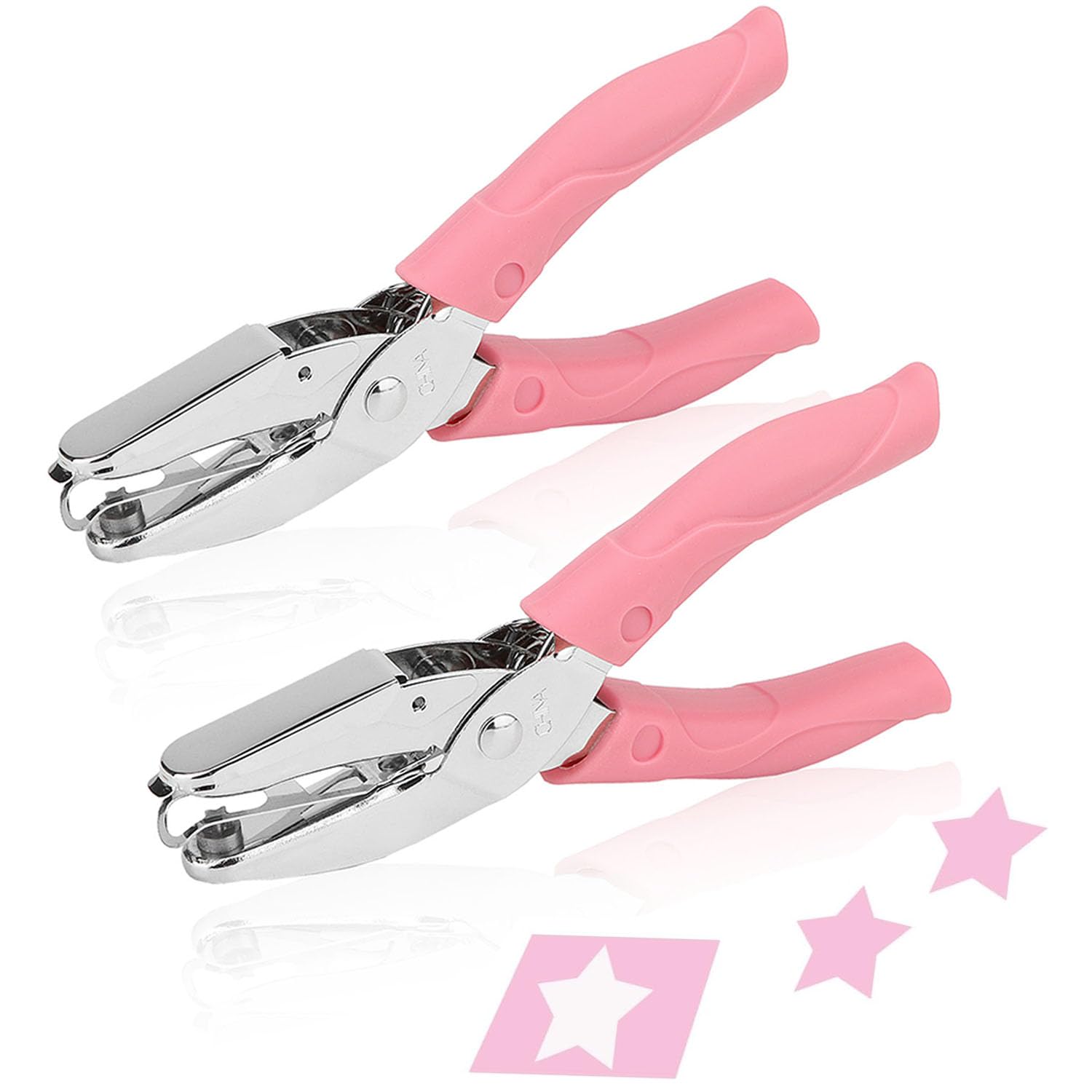 Rongon Hole Paper Punch 2 Pcs Paper Punches 1/4 Inch Handheld Hole Punch Kit with Soft-Handled Scrapbooking for DIY Craft Tags Clothing Ticket