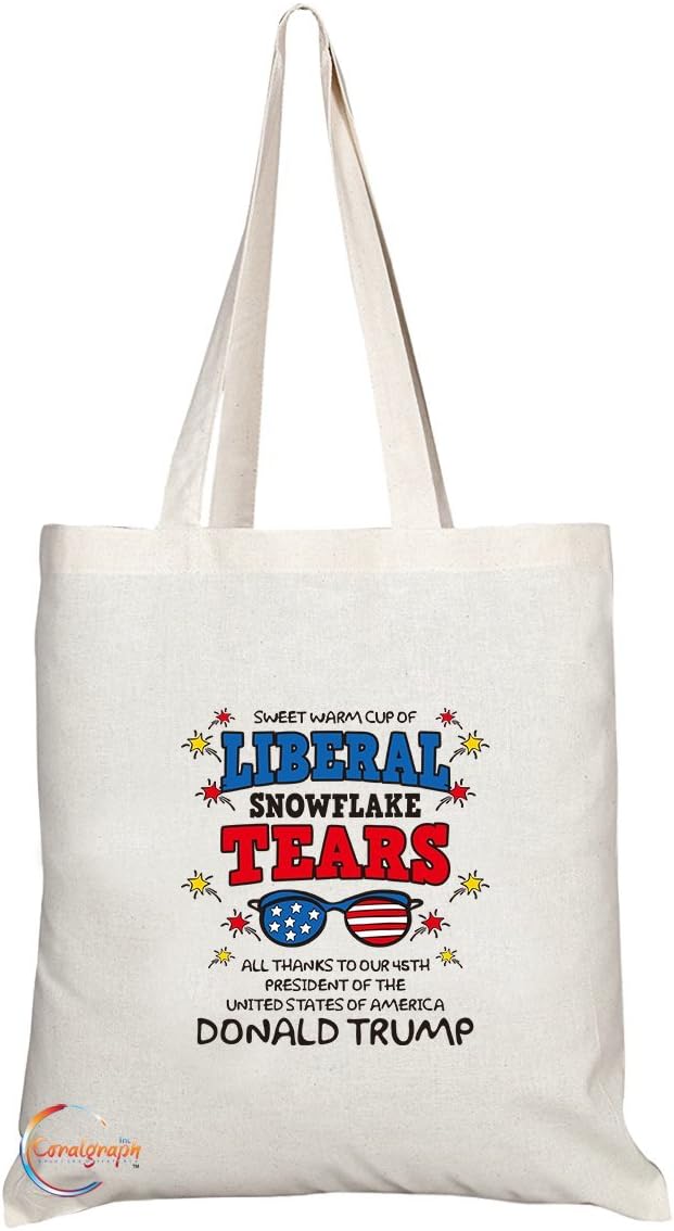 TB231 LIBERAL SNOWFLAKE TEARS All Thanks To Donald Trump Novelty Present Gift Printed Eco-Friendly Stylish Long Handled Tote Shoulder Bag