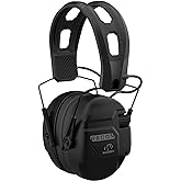 WALKER'S Recon Digital Muffs - Durable IPX4 Weather-Resistant HD Speakers Hunting Range Shooting Hearing Protection Electronic Muffs, 3.5mm Audio Jack, 2 AAA Batteries Included, Black