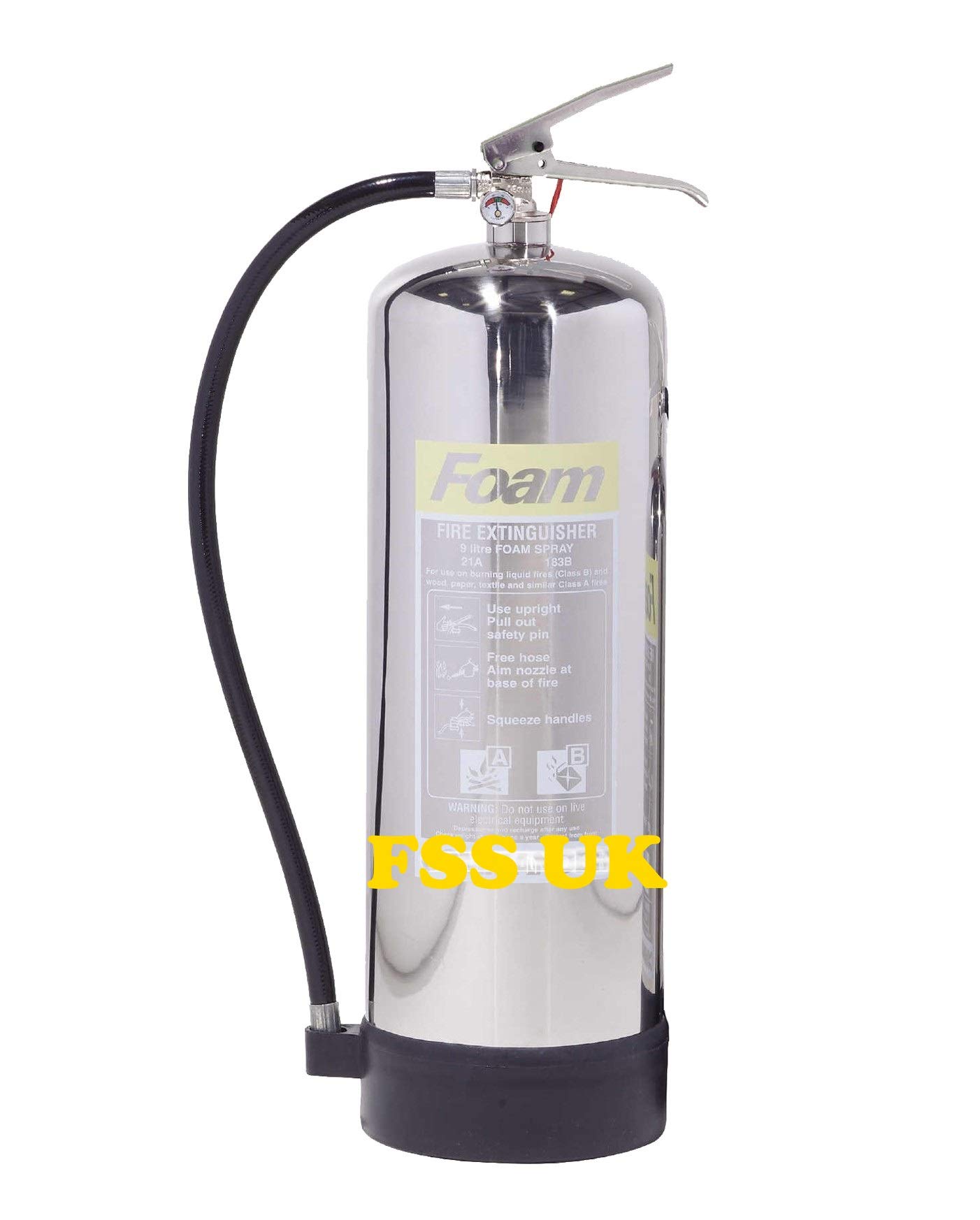 Buy Chrome Finish 6 Litre AFF Foam fire extinguishers CE. Newly