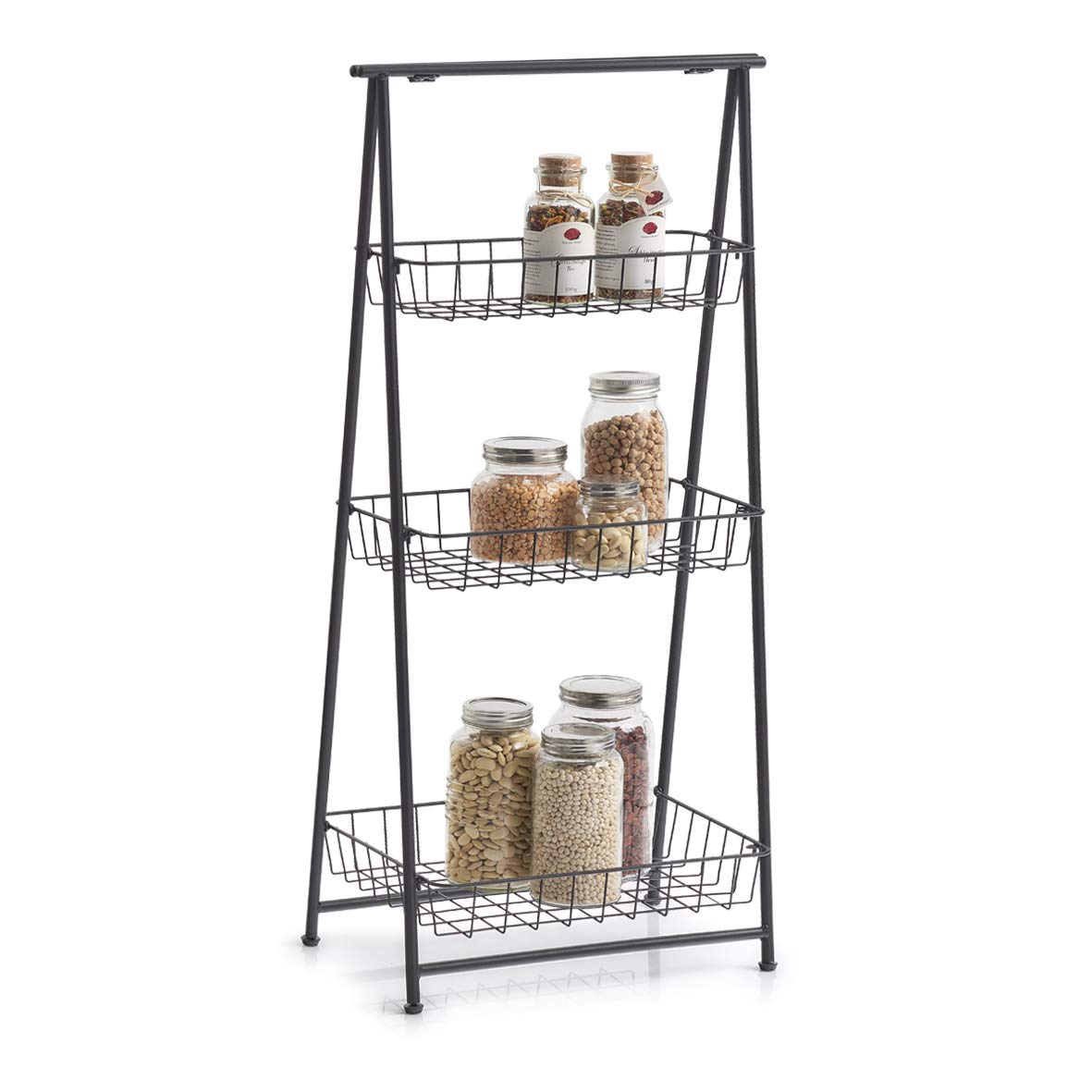 Zeller Shelving Unit 3 Layers Metal Black