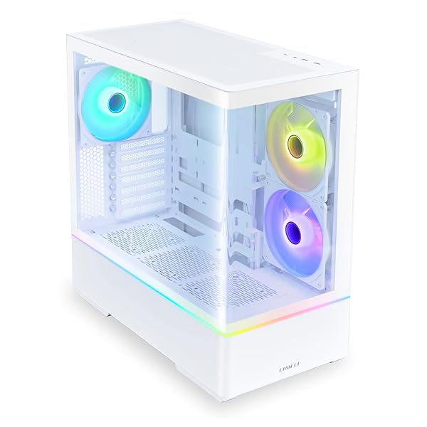 LIAN LI MID-TOWER ATX PC CASE, 3 X 140MM ARGB FANS, CHASSIS WITH FRONT & SIDE TEMPERED GLASS PANELS, LIQUID COOLING READY, GAMING COMPUTER CASE, (CG237 RGB – ATX -WHITE)