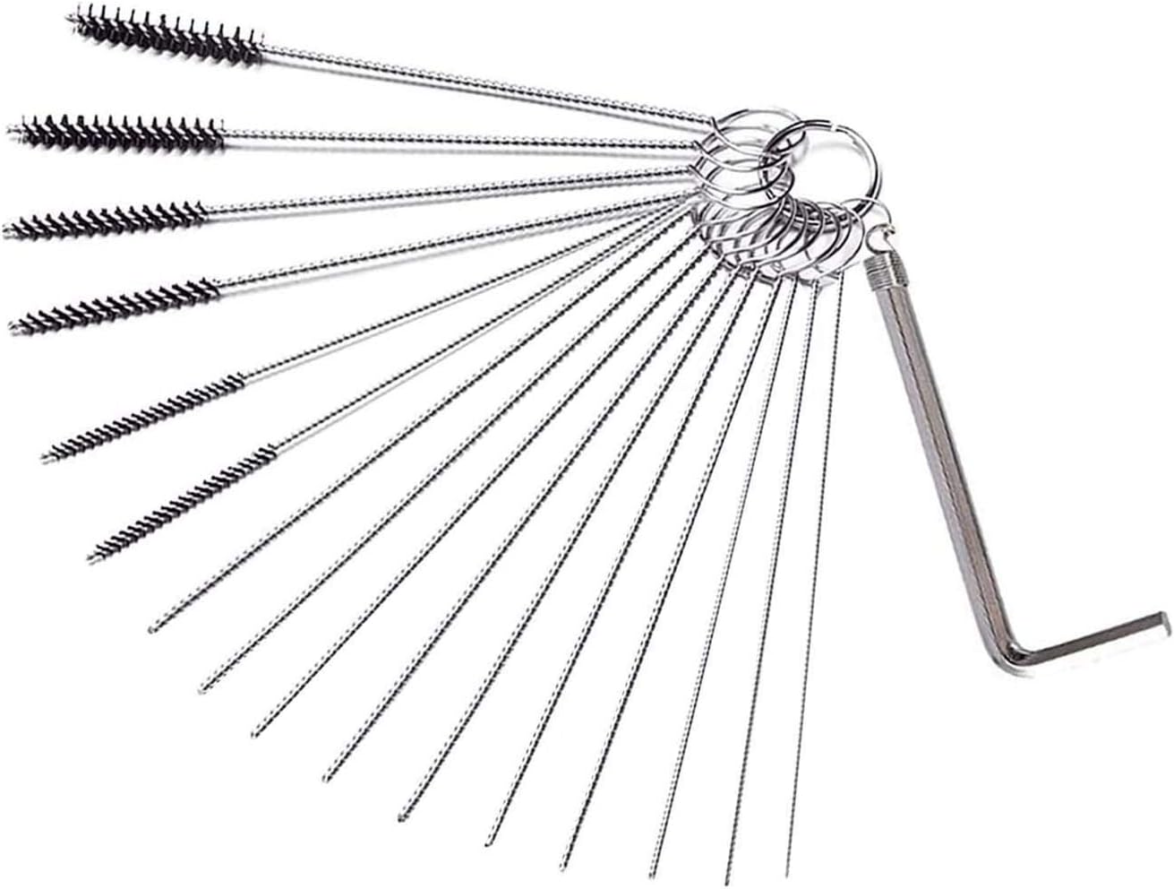 Domejo Carburetor Carbon Ejector Cleaning Kit 18 Cleaning Needles with 12 Brushes and 2 Throttle Wrenches 4 inch Nylon Tube Brush: Garden & Outdoor