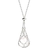 LAFORTISART 22Inch Stainless Steel Interchangeable Crystal Holder Necklace Chained GemStones Cage Necklace Trendy Pendant Necklace for Women Men Necklace Holder for Healing Crystal