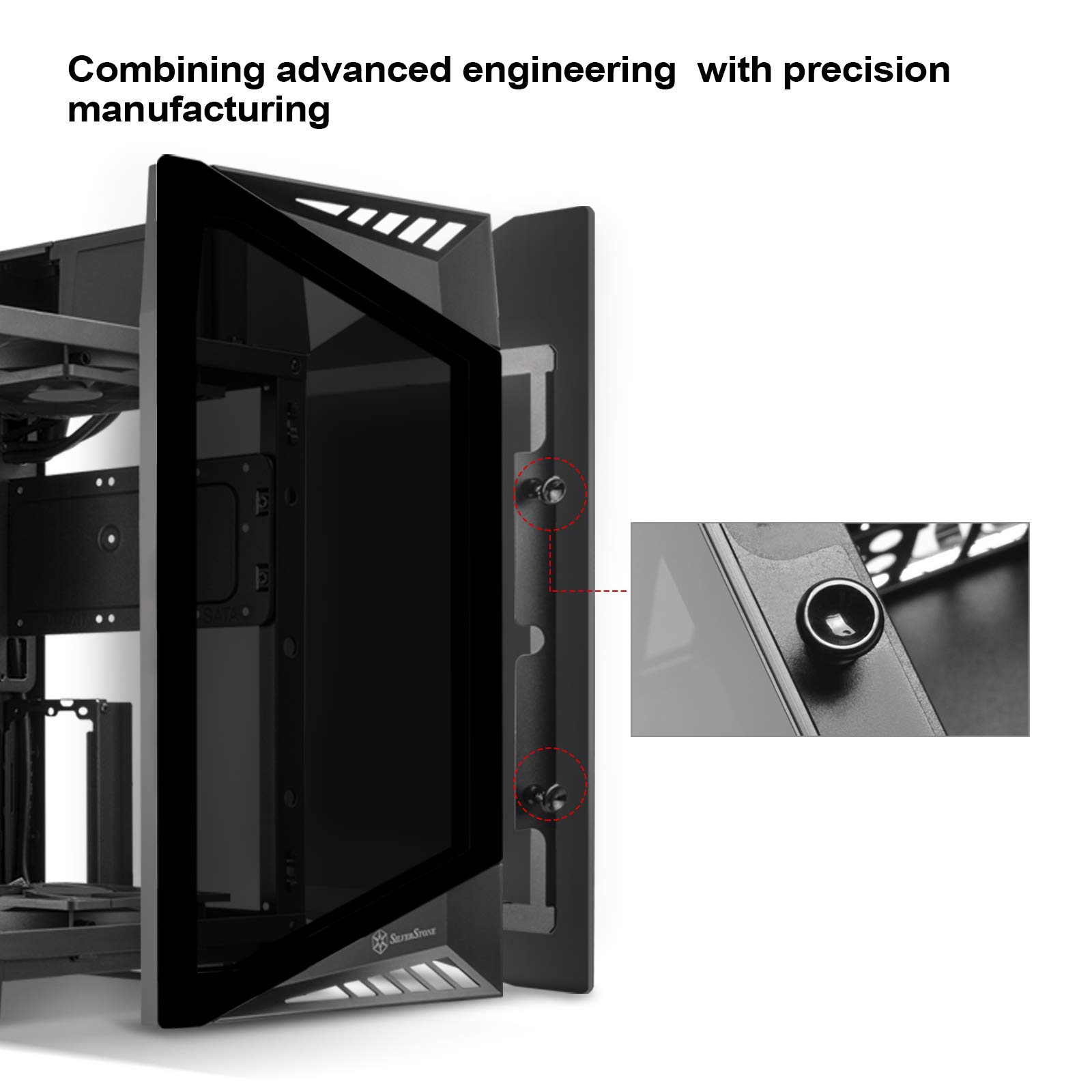 SilverStone Technology LD03B-AF Airflow Version Mini-ITX Case Four Side Tempered Glass Panels Pre-Installed 2 x 120mm Fans USB Type-C x 1 SST-LD03B-AF