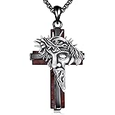Vadmans Cross Necklace Sterling Silver Cross Pendant Religious Jewelry Gift for Women Men