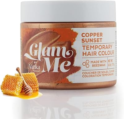Vatika Naturals Glam Me Copper Sunset Temporary Hair Colour 6oz Bee Wax Men