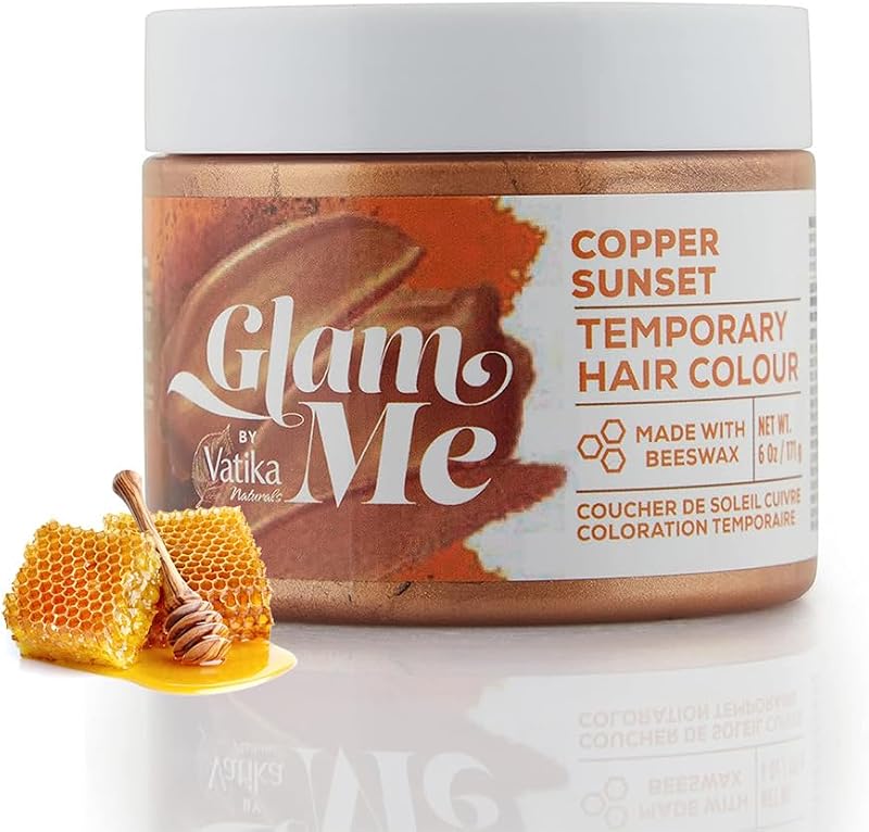 Vatika Naturals Glam Me Copper Sunset Temporary Hair Colour 6oz Bee Wax Men