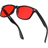 FEISEDY Sleep Blue Light Glasses for Woman Men 99.9% Computer Gaming Red Lens Eyeglasses Reduce Eyestrain G2835