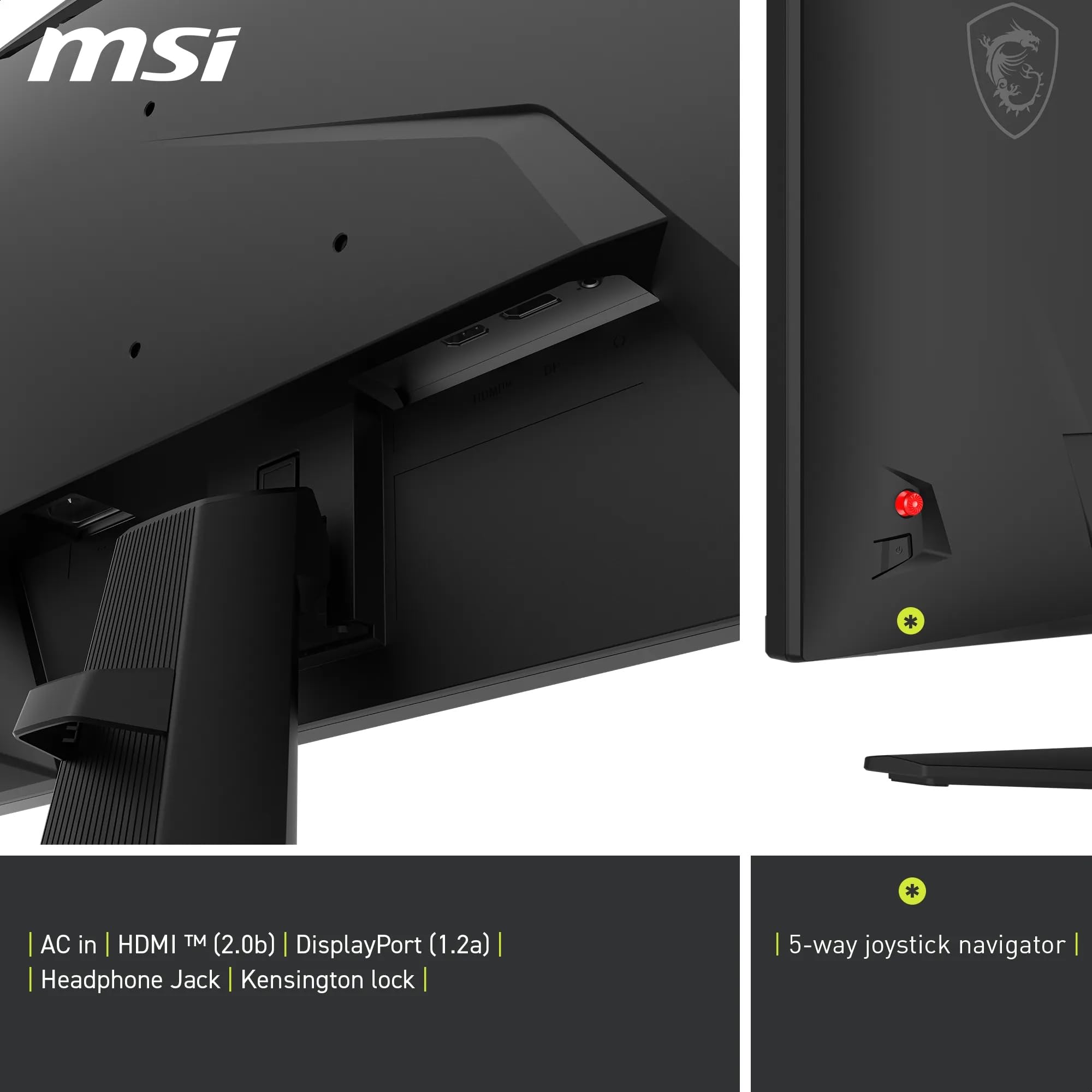 MSI MAG 272FDE, 24,5 Zoll, FHD,1920x1080, Gaming-Monitor, 200 Hz, 0,5 ms, HDR-fähig, AMD FreeSync Premium, augenschonend, AI Vision, HDMI 2.0b, DP 1.2a, rahmenlos, verstellbar, Vesa-Halterung, Schwarz 6
