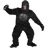 Boveco Halloween Gorilla Costume Adult Men Funny Onesie Furry Suit Plus Animal Chimpanzees Costumes Cosplay Party