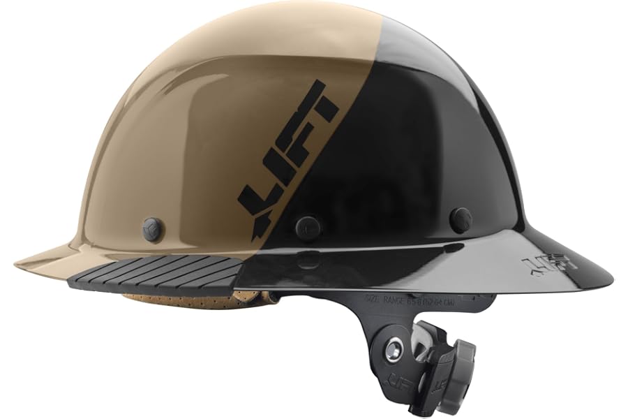 Lift Dax Fiber Resin Full Brim Safety Helmet/Hard Hat, 6-Point Suspension
