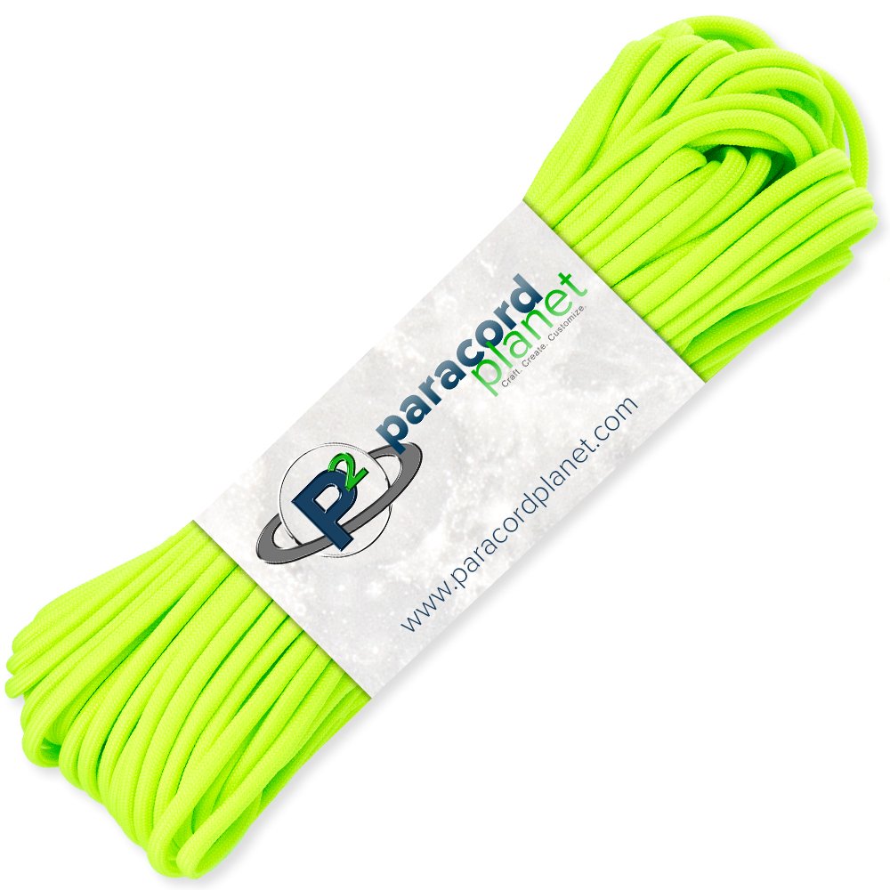 PARACORD PLANET 50 ft Mil-Spec Commercial Grade 550Lb Type Iii Nylon Paracord Neon Green