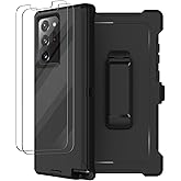 for Galaxy Note 20 Ultra Case with Belt Clip Holster, 2 Screen Protector, Military Grade Full Body Heavy Duty Shockproof Rugged Protective Cover for Samsung Galaxy Note 20 Ultra 5G Black