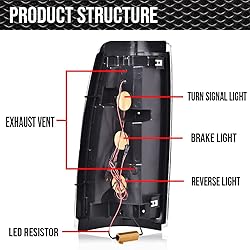 CROSSDESIGN LED Tube Tail Lights Brake Lamps Clear