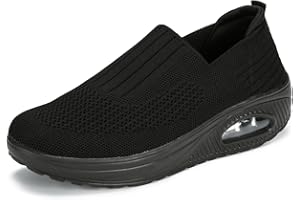 Touchmosees Women Nurse Sneakers Platform Sneakers Air Cushion Orthopedic Diabetic Walking Wedge Sneaker Ladies Toning Rocker Shoes