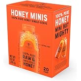 Nate's Honey Minis - 0.49oz Packets, 20ct box | Single-Serve 100% Pure, Raw &amp; Unfiltered Honey