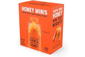NATURE NATE'S Nate's Honey Minis - Single-Serve 100% Pure, Raw & Unfiltered Honey - Holiday Stocking Stuffers - 0.49oz Packets, 20ct box
