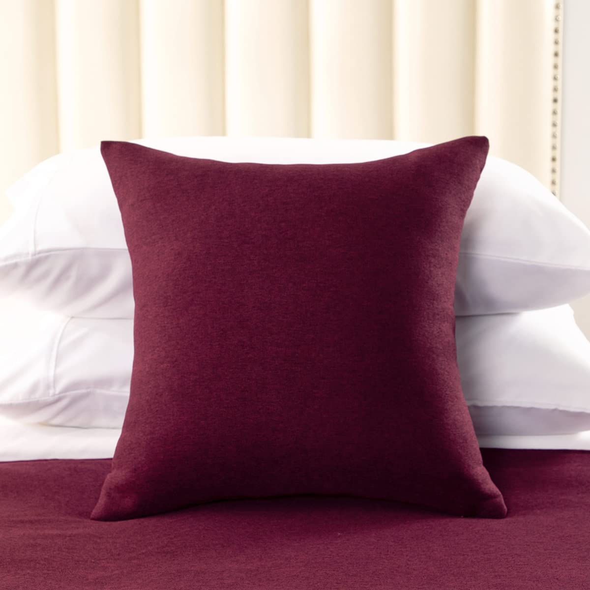 AMBERIS 2 Pillowcases (45×45cm)(Without Insert) Red, Soft No Fading Modern 2 Pillowcases (Without Insert)