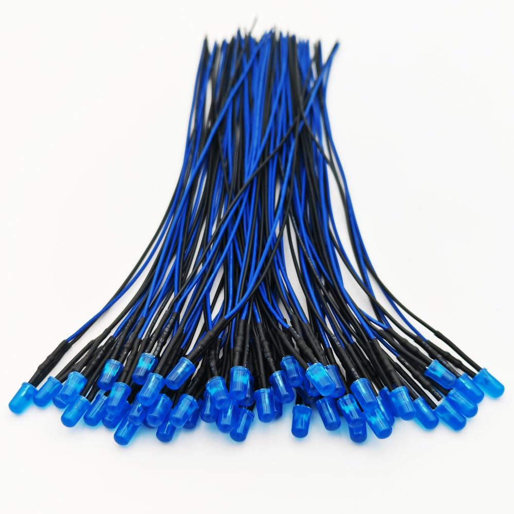 Gebildet 50pcs 3V-4.5V-5V-6V-7.5V-9V-12VDC 5mm Blue
