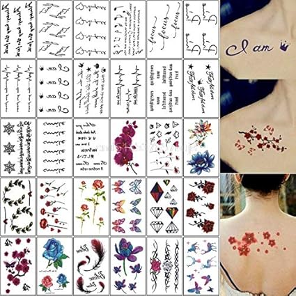 Lihaohao 30pcs Set Temporaire Tatouage Autocollant Body