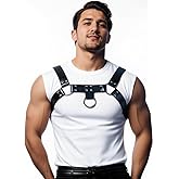Men's PU Leather Chest Harness – Adjustable Shoulder Belt for Fashion Styling, Costume Accessory for Festivals, Cosplay, Stage Performance