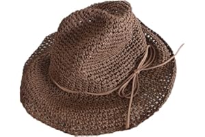 JILUKIBO Foldable Wide Brim Sun Visor for Summer Beach, Packable Hat Straw Hat Cap for Women, Protect Your Skin Easily (Coffee Color)