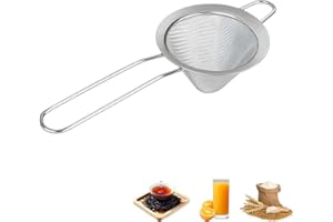 Conical Fine Mesh Strainer - 3.3” Stainless Steel Sifter with Long Handle, Rustproof Mesh Sieve for Tea, Coffee, Flour, Juice