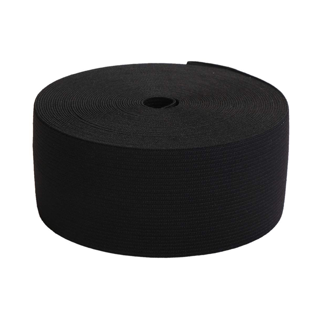 50mm (2 inch) Wide Flat Elastic Bands Waistband Tape Black Sewing Bands Webbing Garment Sewing Accessories for Dressmaking/Sewing/DIY Crafts -15 Yards