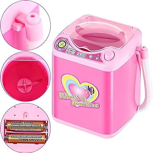 Mini Washing Machine Toy for Kids, Pretend Play Toys with Spin