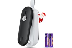 FEPPO Mini Bag Sealer, 2 in 1 Heat Sealer with Cutter, Portable Resealer Machine for Chip, Plastic Bags Food Storage Snacks (Batteries Included)