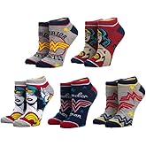 Superhero Woman Themed 5 Pair Ankle Socks Set