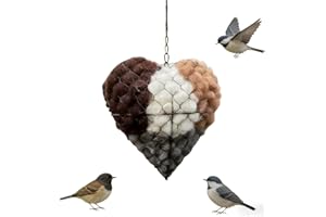 Handmade Alpaca Fiber Bird Nesting Heart, Reusable Nest Core Hummingbirds Nesting Material Bracket for Bird Enthusiasts, Gard
