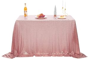 nanbowang Pink Sequin Tablecloth Glitter Sparkly Iridescent Shimmer for Rectangle Table Cloth 60 X 120 Table Covers Decorations for Birthday Party Supplies Event Wedding Table Skirt Decor
