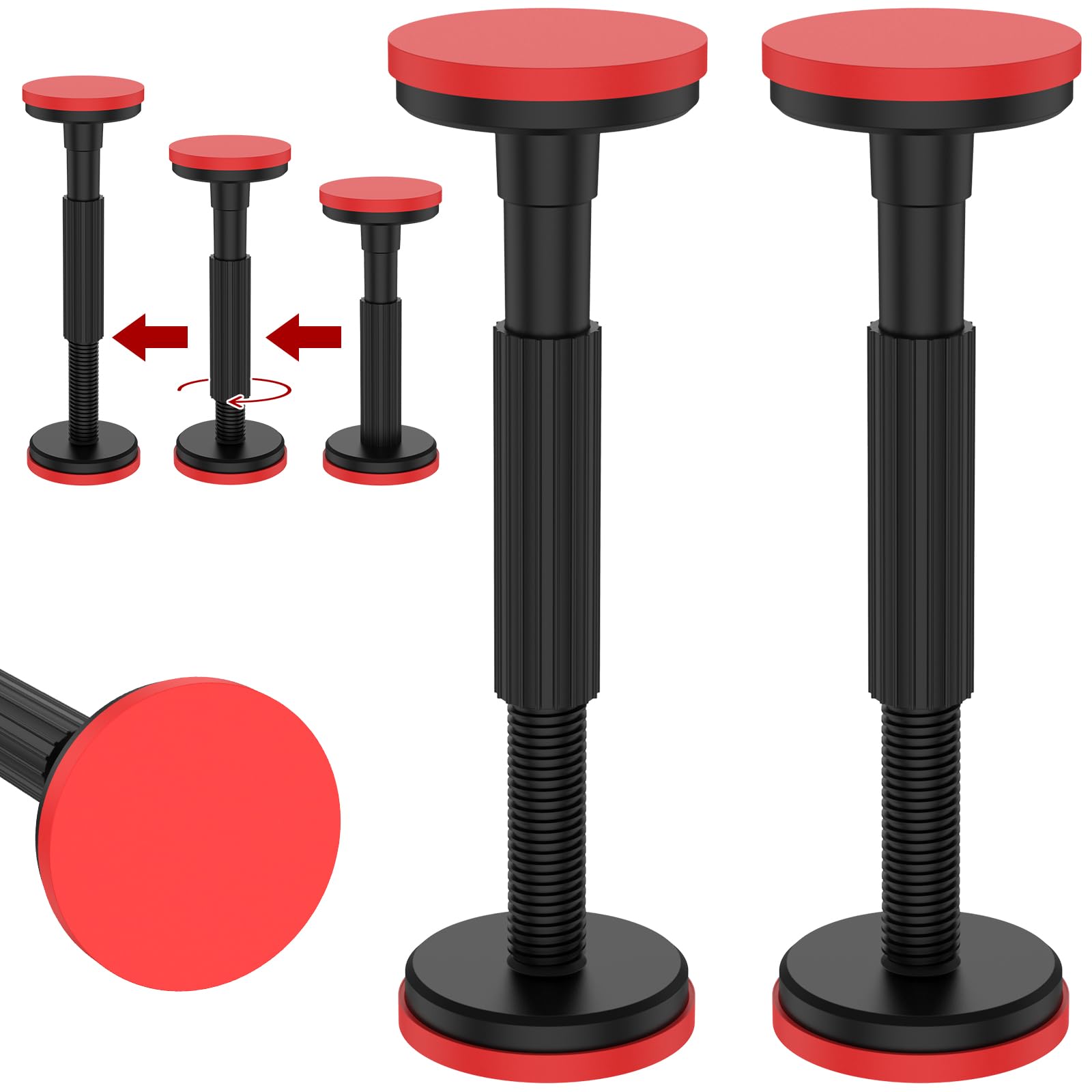 2Pcs Telescopic Support Rod Adjustable 18-45cm 3rd Hand Support System Heavy Duty 200kg Weight Capacity High Hardness Door Frame Strut Telescopic Prop Cabinet Lifting Bracket for Drywall Sink Sofa