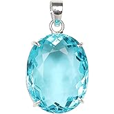 GEMHUB Gemstone Pendant Without Chain 44 CT-135 CT Oval Shape Sterling Silver Pendant Jewelry Women