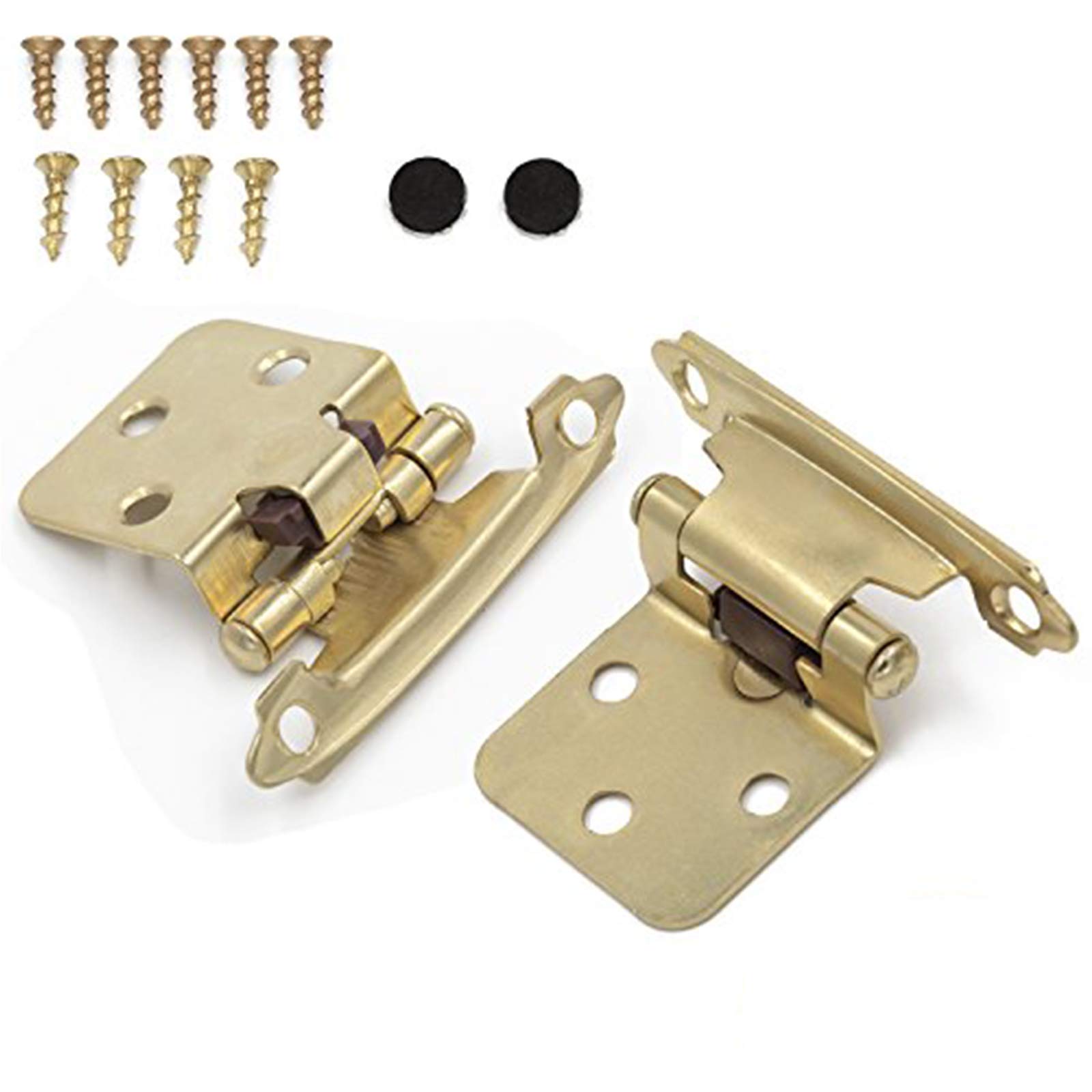Cabinet Hinges Variable Overlay 25 Pairs(50 Pack) - homdiy SCH30BB Face Mount Self Closing Gold Hinges for Cabinets Cupboard Hinges Kitchen Cabinet Hinges