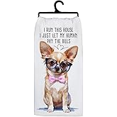 Koesus Funny Chihuahua Kitchen Towels, Gifts for Chihuahua Lovers Hand Towels for Bathroom Decor, Dog Dish Tea Towels for Kitchen, Dog Mom Grandma Mother's Day Birthday Gift, 16x24 Inch