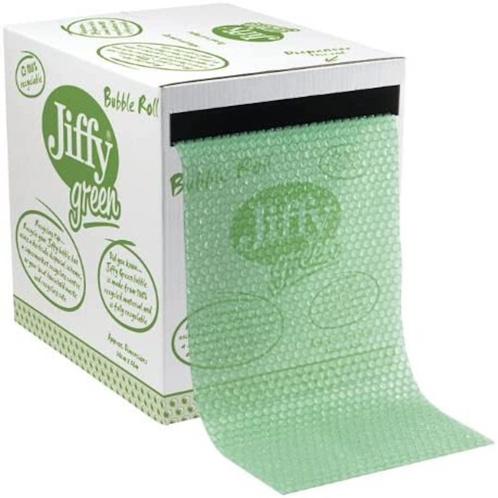 Jiffy JB-BOX-GREEN 300 mm Wide x 50 m Long Recycled Bubble Dispenser Box, Green