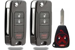 KeylessCanada Uncut Keyless Remote Head Key Fob Replacement for OHT692713AA OHT692427AA KOBDT04A(2 Pack)