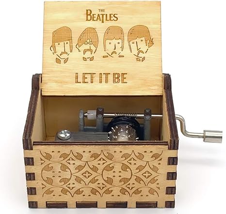 Amazon Co Jp N C 木製手回し刻印 ビンテージ 木製オルゴール 結婚式 バレンタイン クリスマス 誕生日ギフト ビートルズ Let It Be ホーム キッチン