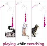 Cobee Cat Feather Toys Soft Wand Toy with Bell Pompom 80 cm Cat Teaser view 7