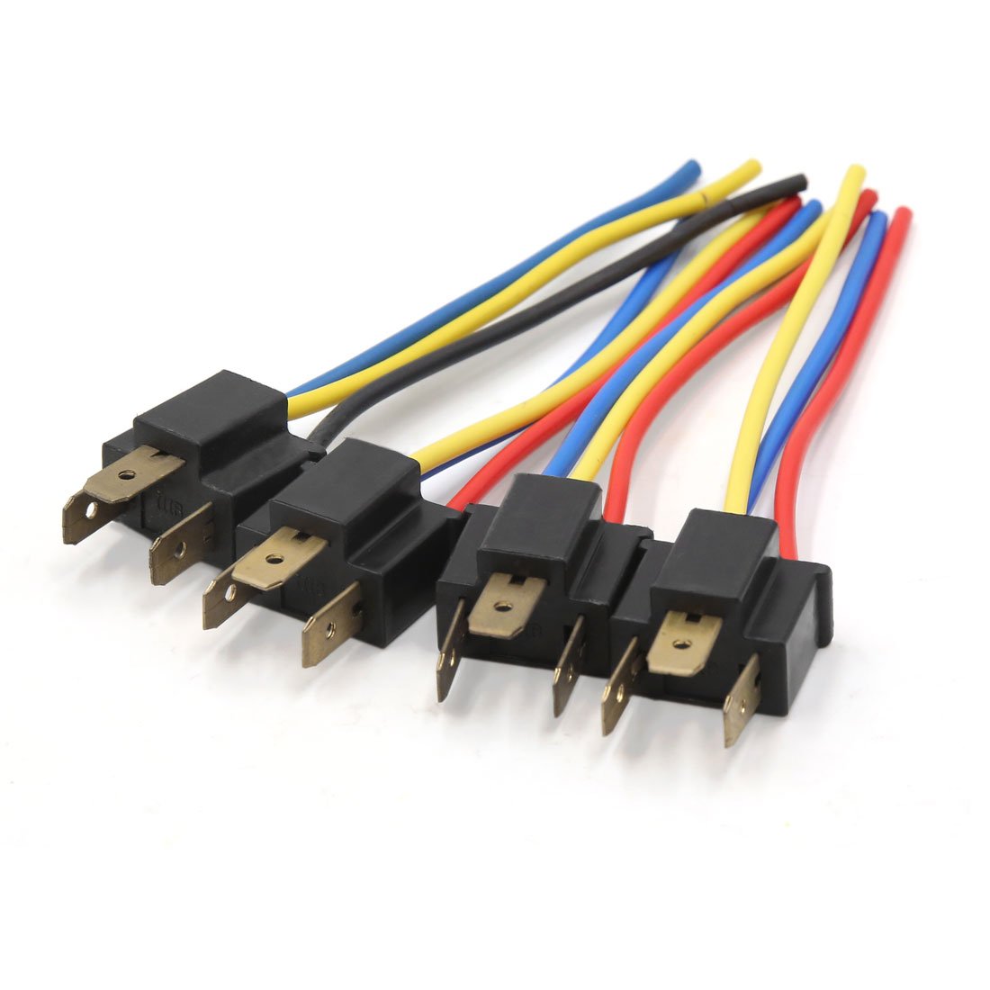 sourcingmap 4Pcs H4 Headlight Bulb Socket Male Wiring Harness Cable Plugs 3 Pins