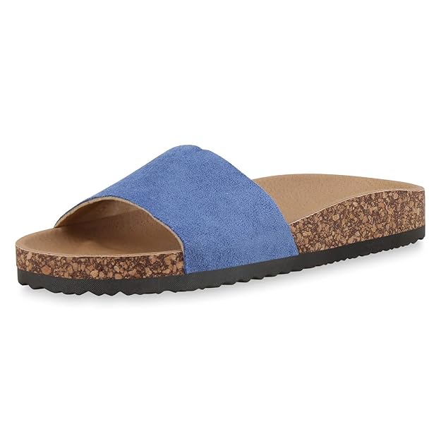 SCARPE VITA Damen Sandalen Pantoletten Korkoptik