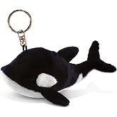 DolliBu Killer Whale Plush Keychain Stuffed Animal Toy, Bag Charm, 4 Inches | novelty keychain accessories for purse, charm backpack keychain for women, cute gifts, sea animal purse decor, ocean animal