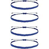 Wshxjzyay 4 Pack Blue Friendship Bracelets Bulk, Blue Friendship Bracelets Men and Women, String Bracelets for Women